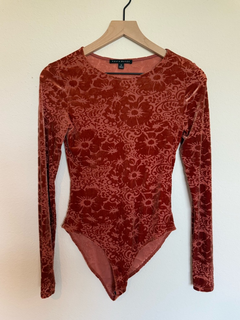Rust Velvet Bodysuit
